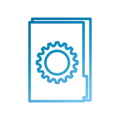office folder with gear collaboration solution work vector illustration