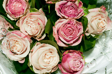Bouquet of beautiful delicate pink roses