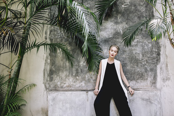 Asian Woman Posing Outdoors