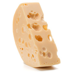 Cheese block isolated on white background cutout