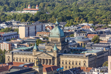 Obraz premium Aerial view of Federal Administrative Court in Leipzig