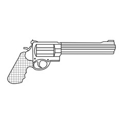 revolver weapon handgun pistol gun firearm shot vector illustration