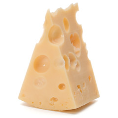Cheese block isolated on white background cutout