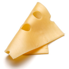 cheese slice isolated on white background cutout