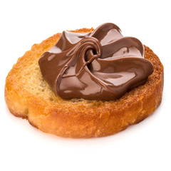 sandwich with chocolate cream isolated on white background cutout