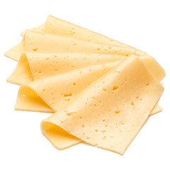 cheese slices isolated on white background cutout