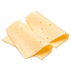 cheese slices isolated on white background cutout