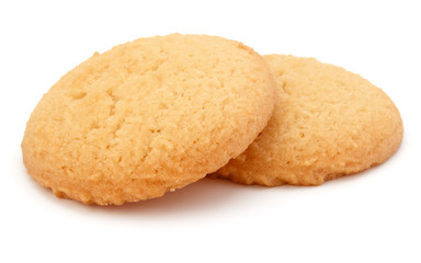 short pastry cookies isolated on white background