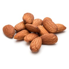 almond nuts isolated on white background close up