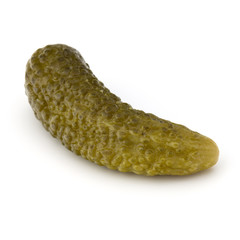 pickled or marinated  cucumber isolated on white background cutout