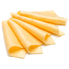 cheese slices isolated on white background cutout