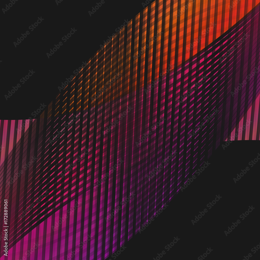 Poster dynamic geometrical grid background - artistic graphic from curved lines