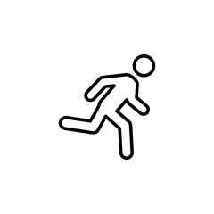 thin line running man icon on white background