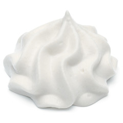 Whipped cream swirl  isolated on white background cutout