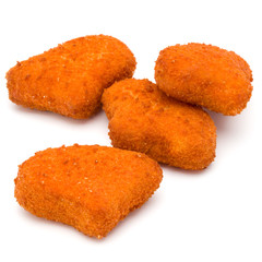Crispy Chicken nuggets isolated on white background