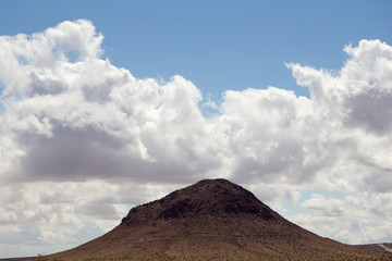Butte and clouds