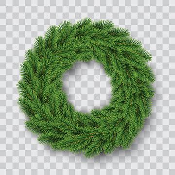 vector green christmas wreath