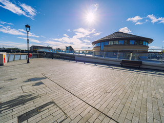 Riverbank of River Lagan,Belfast city,Northern Ireland,United Kindom