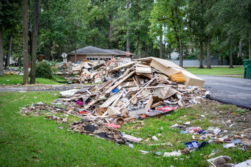 Debris from inside homes hit by Hurricane Harvey 