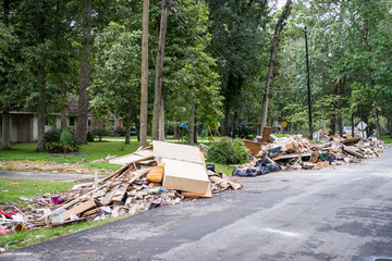 Debris from inside homes hit by Hurricane Harvey 