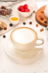 Cappuccino on white background