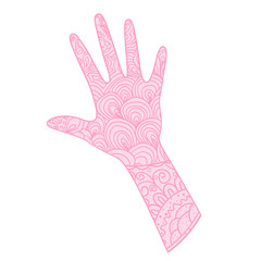 Arm. Hand drawn abstract patterns on isolation background. Design for spiritual relaxation for adults. Print for polygraphy, t-shirts, posters and textiles