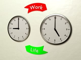 Nine to five work life balance concept