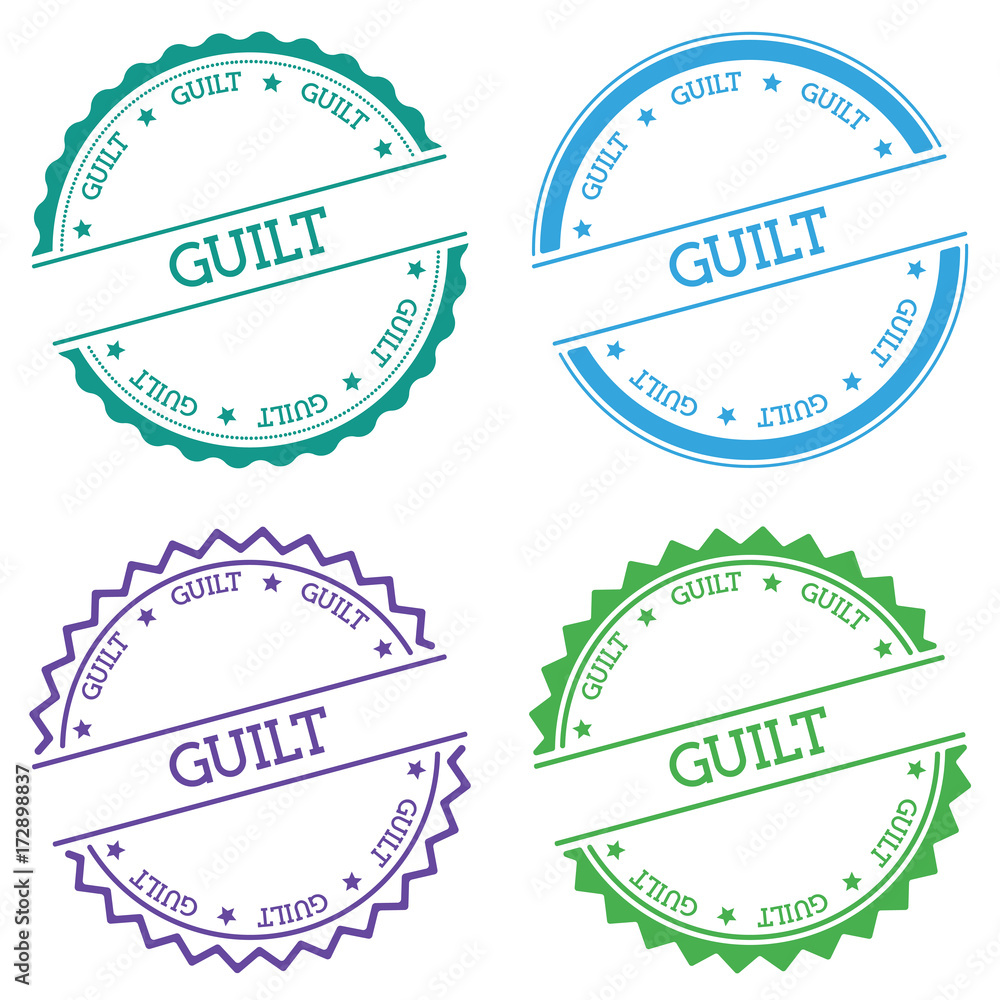 Poster guilt badge isolated on white background. flat style round label with text. circular emblem vector i