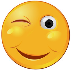 Winking emoji vector image