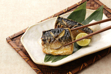 鯖の塩焼き　Grilled mackerel with salt