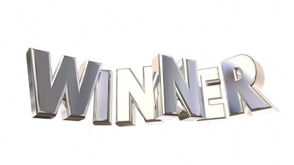 Winner Word Letters Pop Up Winning Competition 3d Animation