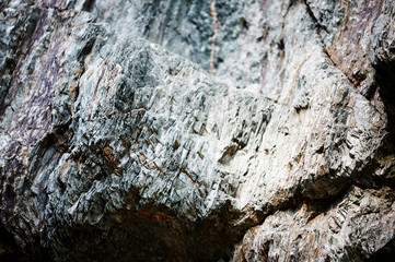 Rock of slate, the structure of the stone is a complex relief.