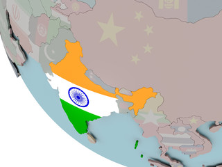 India with flag illustration