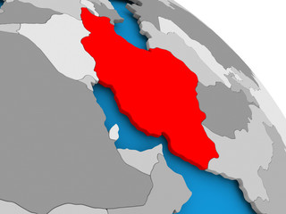 Iran in red on map