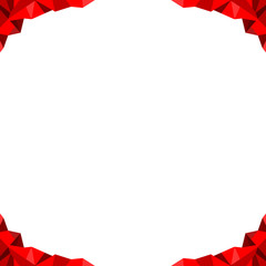 Red poly frame on white background.