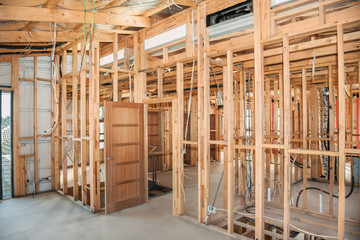 Interior of  construction  home - obrazy, fototapety, plakaty