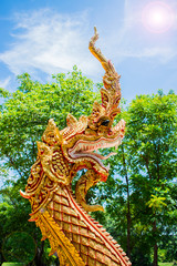 Fototapeta na wymiar King of Nagas (serpent) in Wat Ratchakirihirunyaram, Phitsanulok, Thailand