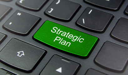 Close-up the Strategic Plan button on the keyboard and have Green color button isolate black keyboard