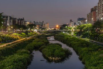 seoul city night, south korea by long exposure