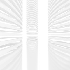 Abstract futuristic white architecture background. 3D rendering.
