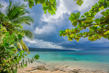 Amazing landscape in the wil beach Playa Bonita, Las Terrenas, Dominican Republic