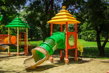 colourful children playground equipment