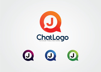 Letter J Chat Bulb Logo Template Design Vector, Emblem, Design Concept, Creative Symbol, Icon