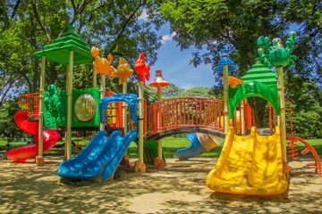 colourful children playground equipment