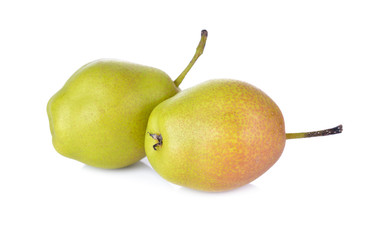 fresh red fragrant pear on white background