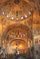 Golden interior of Basilica di San Marco in Venice, Italy