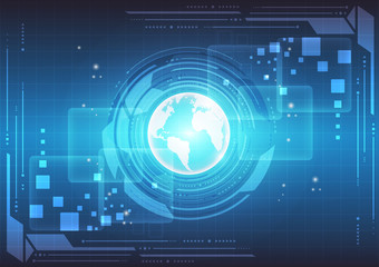 Fototapeta premium vector digital global technology concept, abstract background