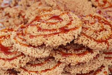 Sticky rice with sugar ,asia food style