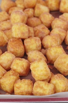 Fried tofu in the market