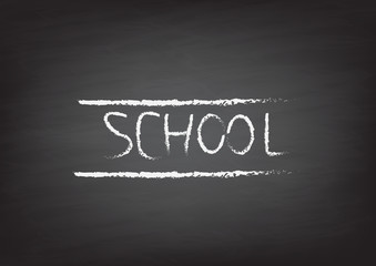 hand drawn school on chalkboard, vector illustration